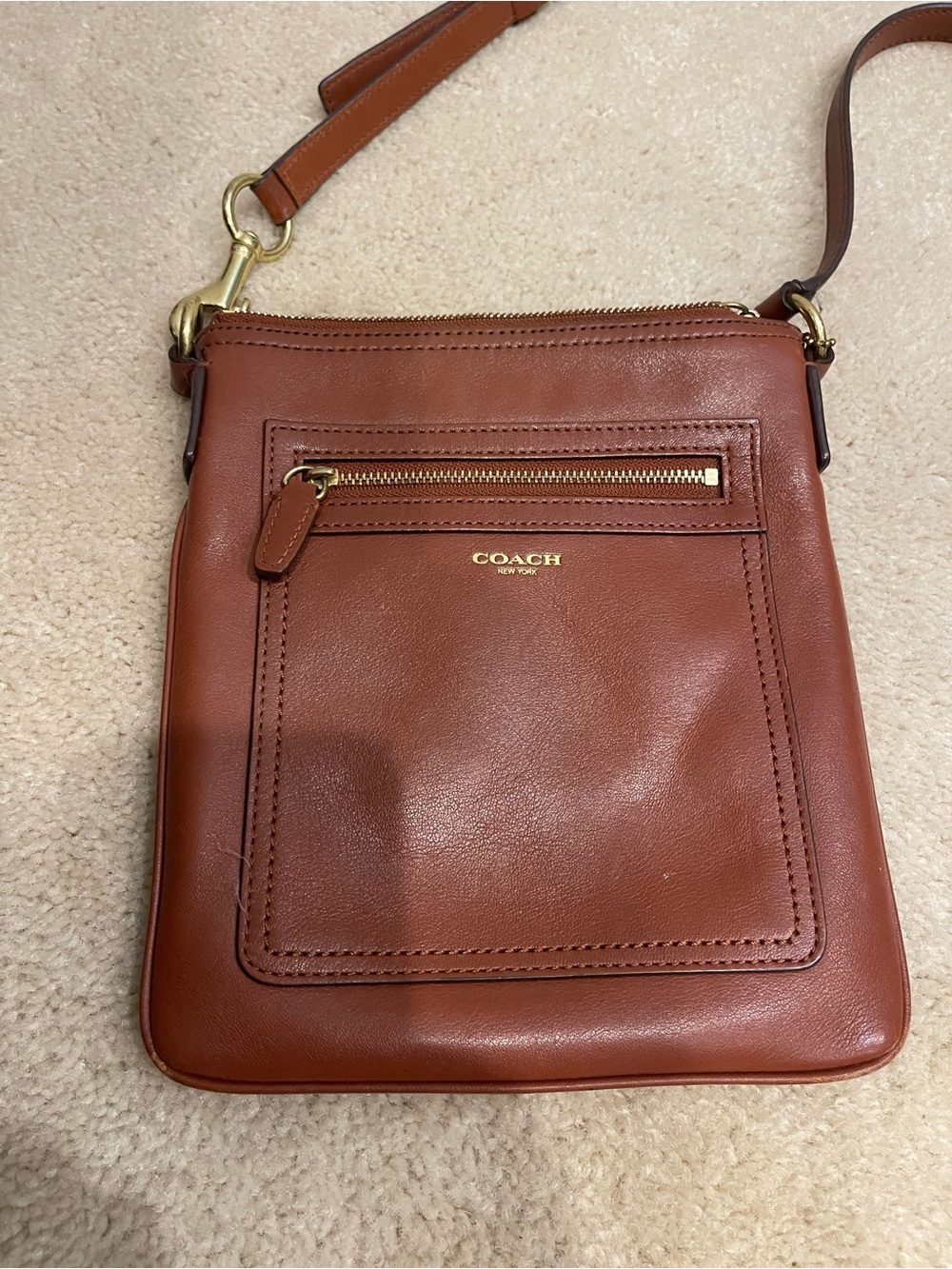 Coach Crossbody in Chestnut Brown with Gold Hardware